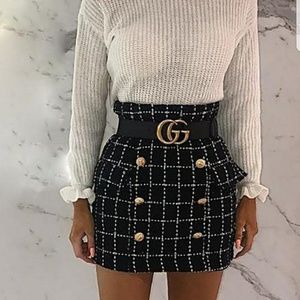 🛍💕Black and White High Waisted skirt